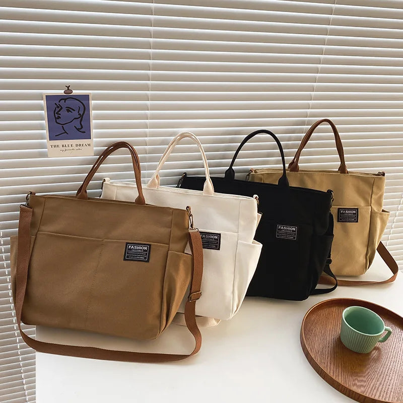 Women's Retro Large Size Canvas Shoulder Bag Crossbody Handbag
