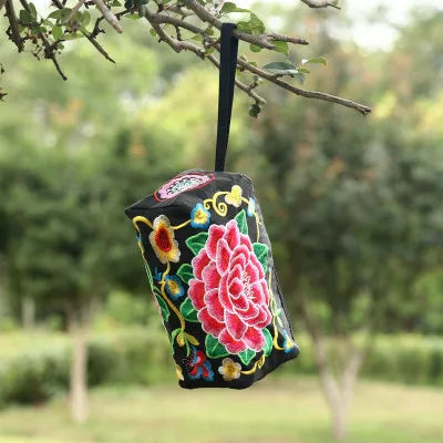 National Embroidery Mini Women Shopping Handbags