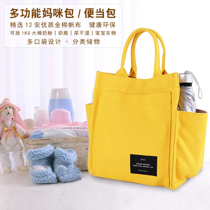 Hot Canvas Mommy Bag Multi-function Handbag Large Capacity Lunch Box Bag