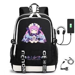 USB Large-Capacity Youth Schoolbag Minato Aqua Backpack