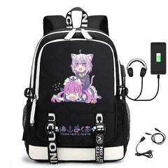 USB Large-Capacity Youth Schoolbag Minato Aqua Backpack