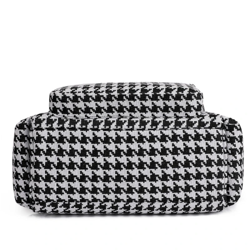 Houndstooth Handbags Canvas Female Packages England Style Classic Cluch