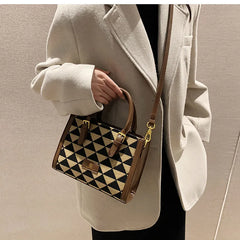 Houndstooth Large Tote Bag for Women