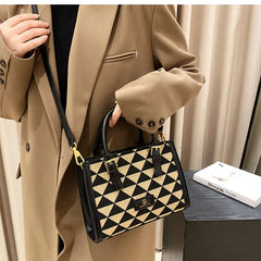 Houndstooth Large Tote Bag for Women
