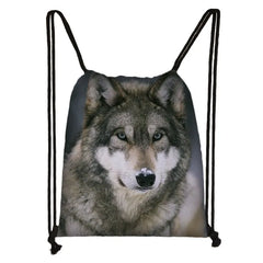 Howling Wolf Backpack Men Rucksack Women Shoulder Bag Softback