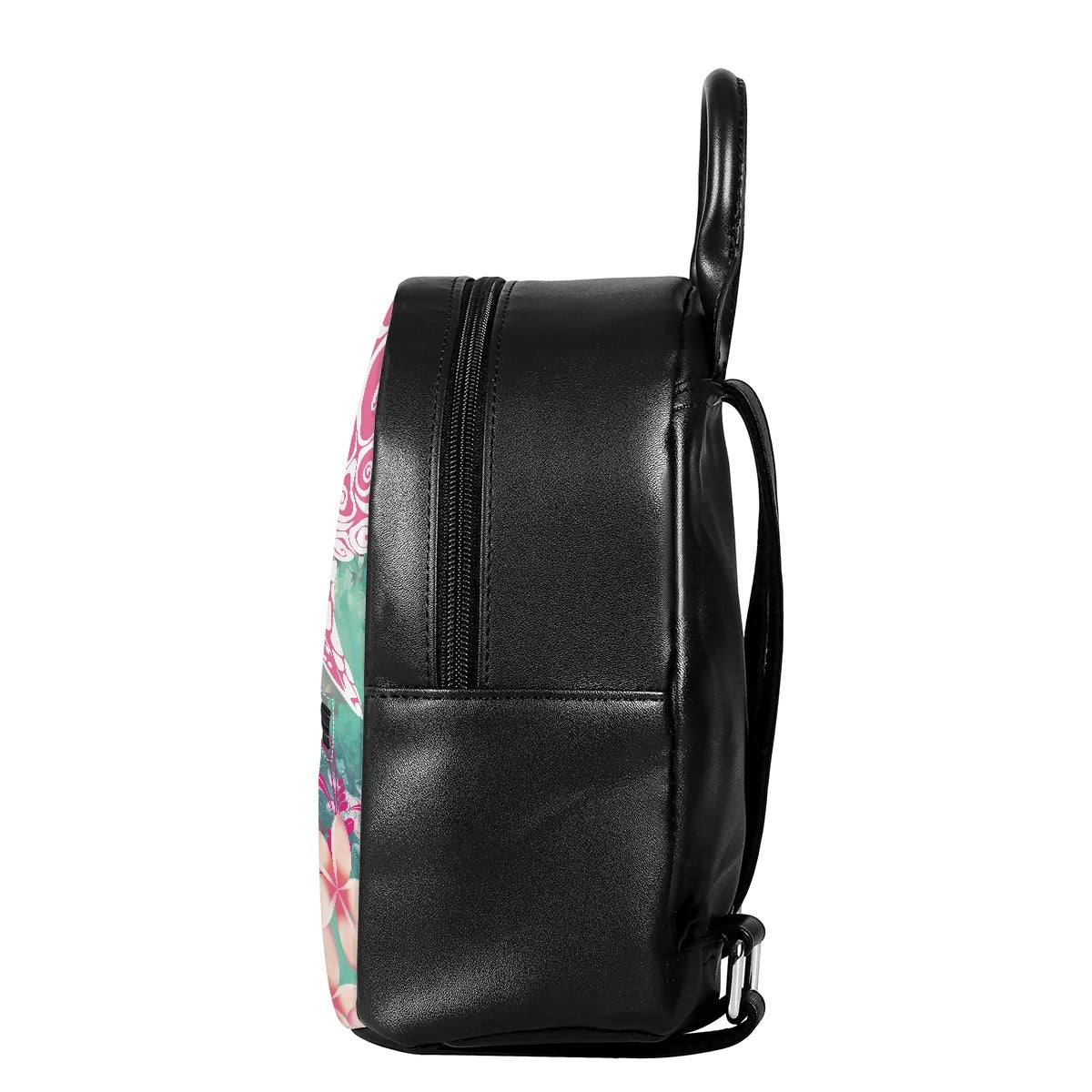 Hycool Women's Leather Backpack Turtle Hawaii Flower Print Double Shoulder Bags