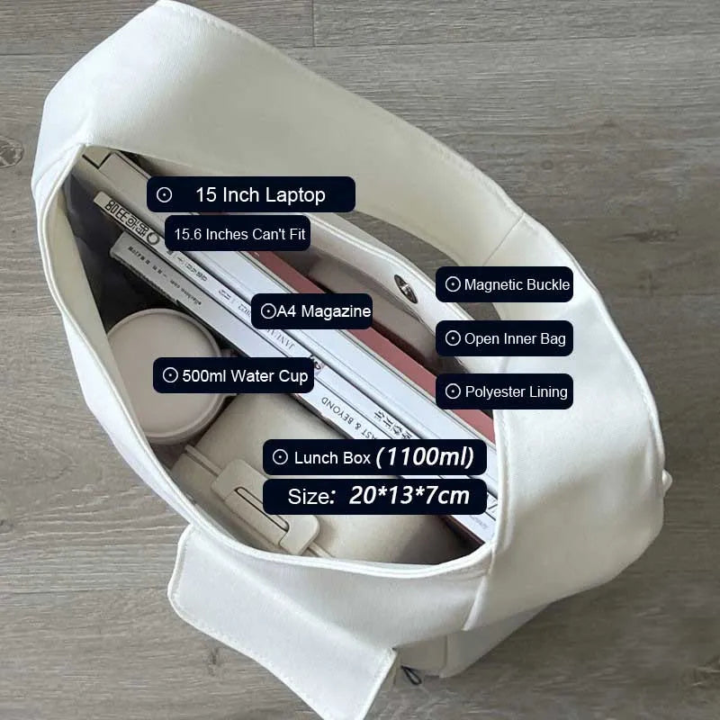 Canvas Handbag Women's Casual Large Capacity Shoulder Messenger Tote Bag