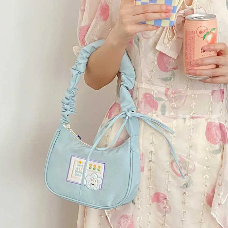 Canvas Shoulder Purse Bag Zipper Interior Pocket Handbag for Women