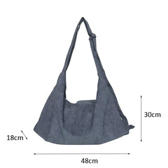 Female Corduroy Shoulder Messenger Bag Student Dumpl...