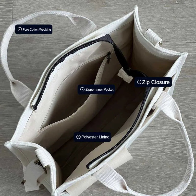 Canvas Crossbody Bag Shoulder Bag Student's Shopping Beach Travel