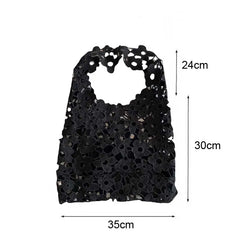Leisure Shoulder Bag Woven Lace Flower Crochet Hook Cotton Handbags