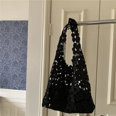 Leisure Shoulder Bag Woven Lace Flower Crochet Hook Cotton Handbags