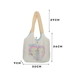 Soft Puppy Print Hand Bag Plush Shoulder Bag