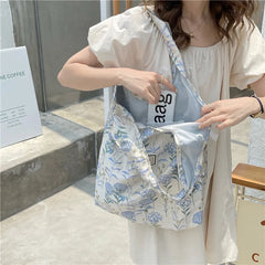 Retro Floral Canvas Shoulder Bag Messenger Crossbody Handbag