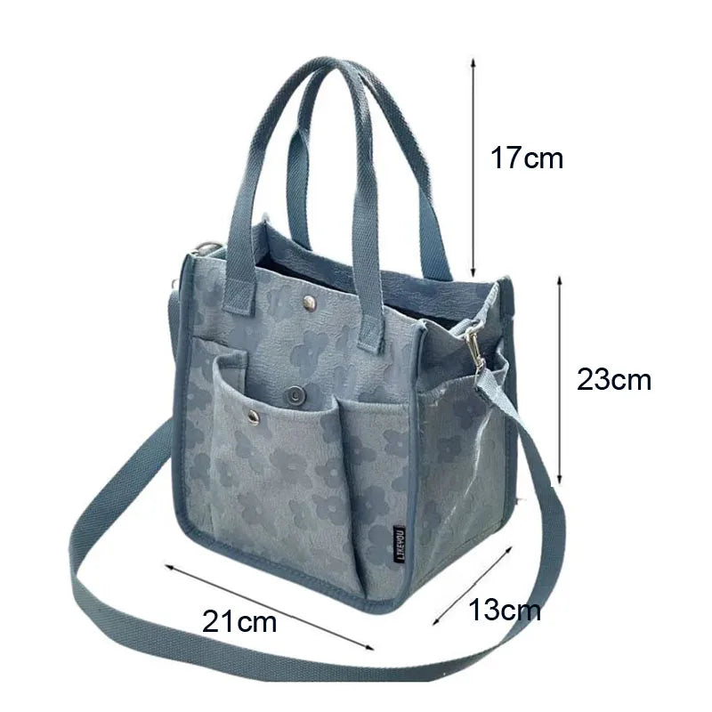 Floral Pattern Lunch Box Shoulder Bag Tote Handbag