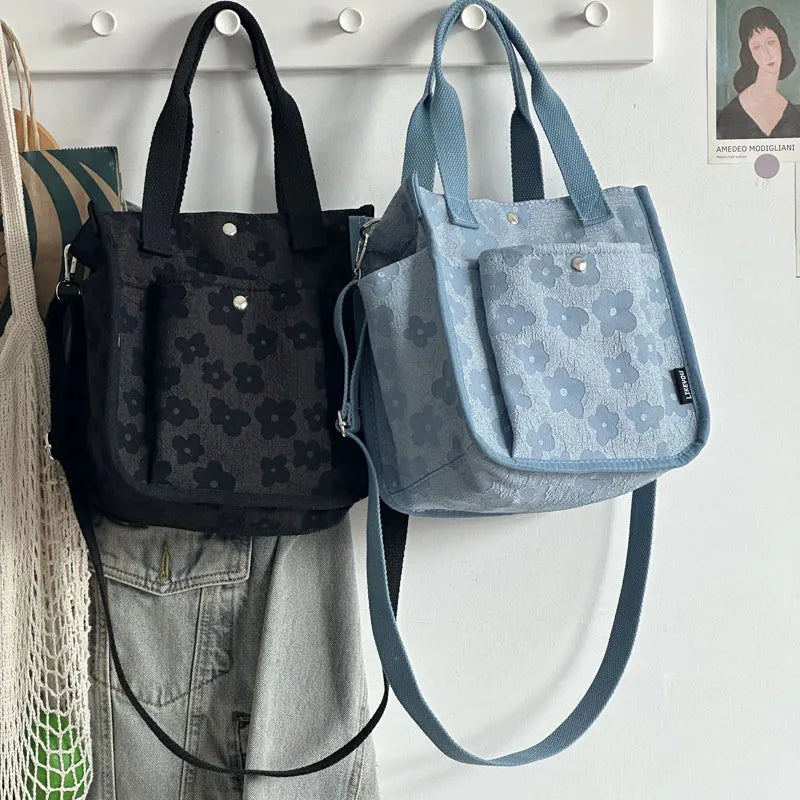 Floral Pattern Lunch Box Shoulder Bag Tote Handbag