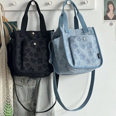 Floral Pattern Lunch Box Shoulder Bag Tote Handbag