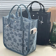 Thickened Student Lunch Box Shoulder Bag Casual Tote Canvas Handbag