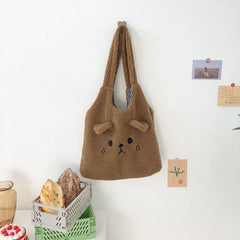 Woman's Plush Bag Cashmere Handbag Large Capacity Shoulder Bags