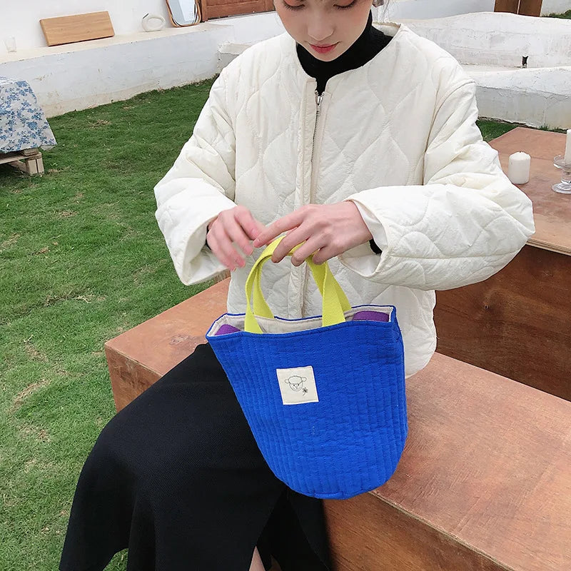 Women's Canvas Bucket Crossbody Bag Drawstring Messenger Bag