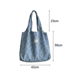 Women Floret Jacquard Polyester Handbag Canvas Shoulder Bag Large Capacity Tote