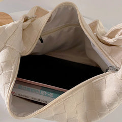 Plaid Shoulder Bag Large Capacity Soft Cloth Crossbody Bag