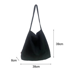 Corduroy Tote Bag Large Capacity Canvas Handbag
