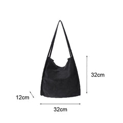 Corduroy Tote Bag Large Capacity Solid Handbag