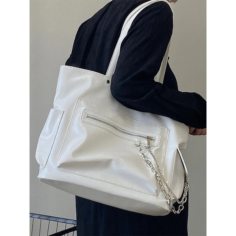 Women's PU Leather Shoulder Bag Large Capacity Tote Bags