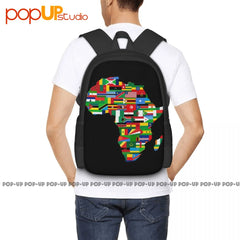 Africa Continent Backpack Large Capacity Foldable Storage Bag