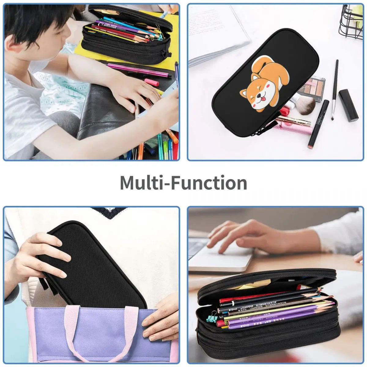 Shiba Inu Puppy Gift Pen Box School Anime Zipper Pen Bag