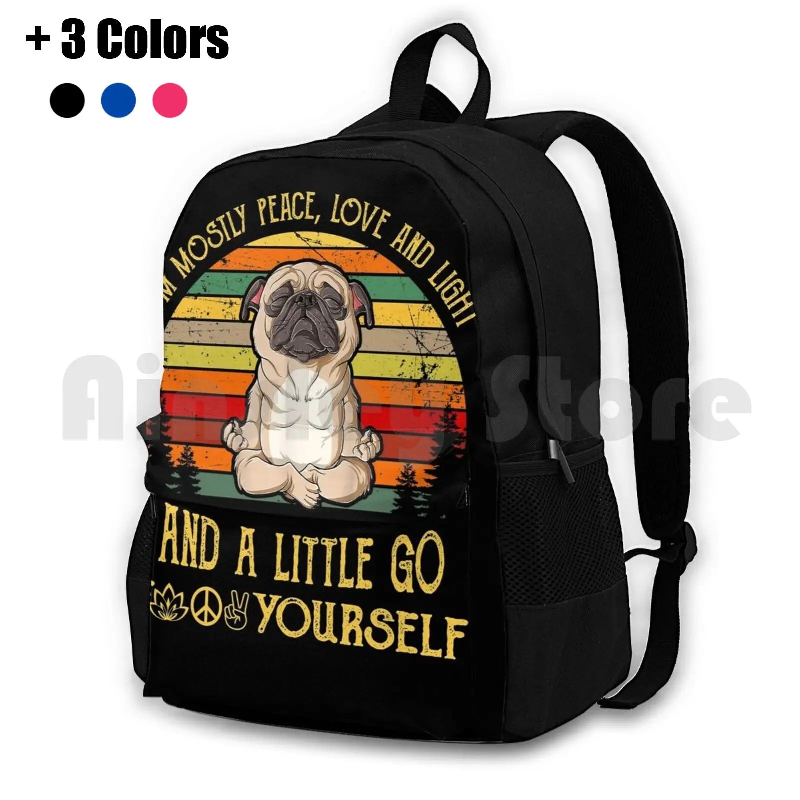 Vintage Outdoor Hiking Backpack Waterproof Camping Pug Do