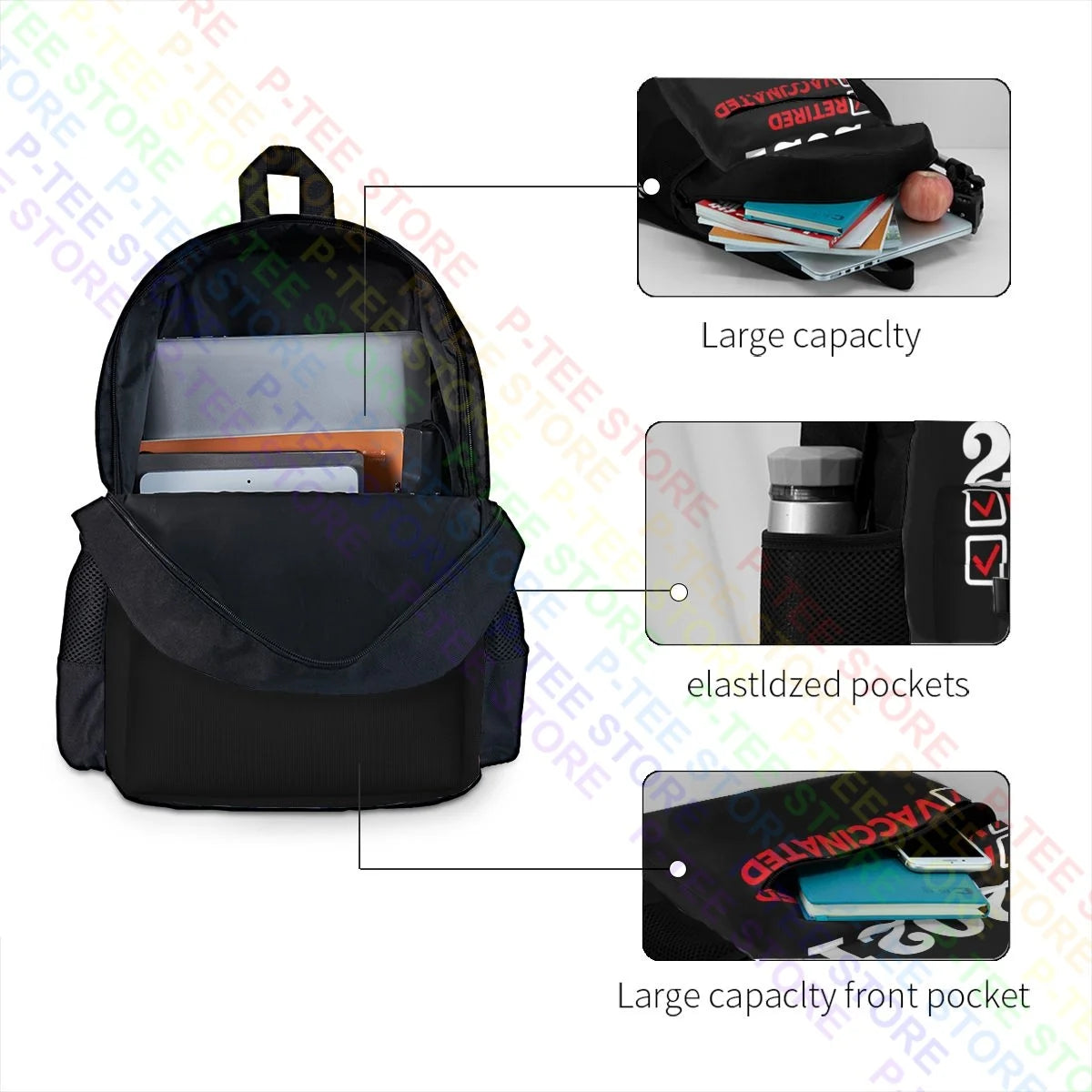 Retired & Vaccinated Funny Retirement Backpack