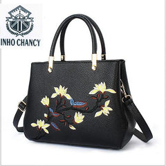Floral Tote Bag Women's PU Leather Handbag