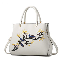 Floral Tote Bag Women's PU Leather Handbag
