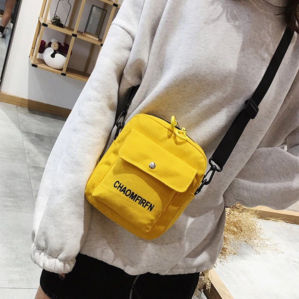 Letter Printed Crossbody Shoulder Bag Small Square Handbag