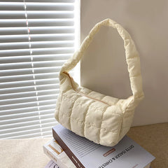 Embroidered Oxford Cloth Shoulder Bag