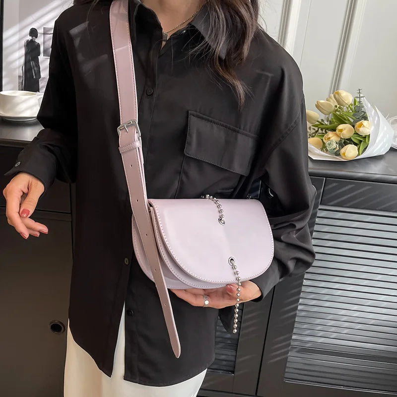 INS Women Chain Axillary Bags Purse Y2k Shoulder Bags