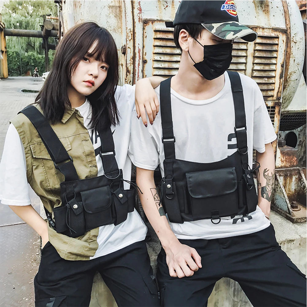 INS Unisex Hip-Hop Tactical Vest Chest Bag Multifunctional Waist Bag