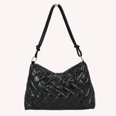Women Winter Quilted Lattice Shoulder Bag