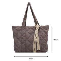 INS Women Winter Cotton Padded Shoulder Bag Nylon Quilted Tote Bags