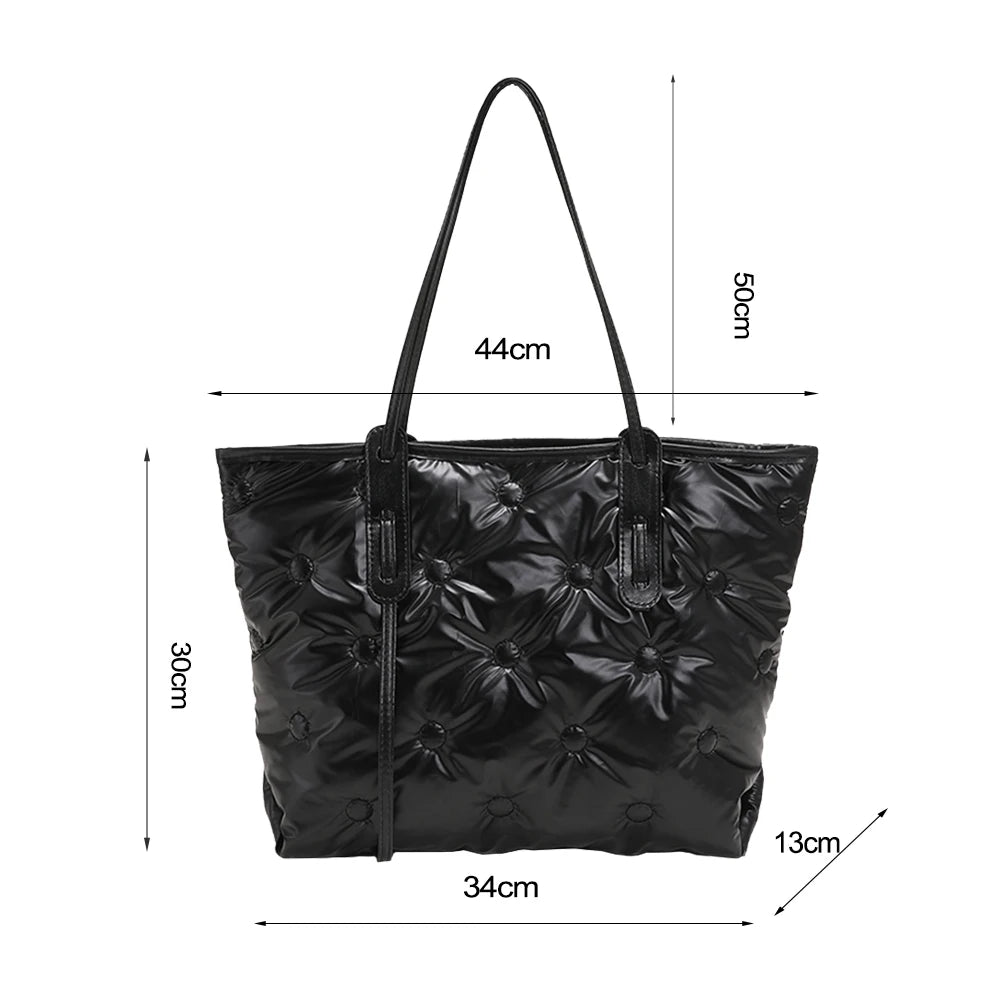 INS Women Winter Down Bags Feather Space Cotton Padded Handbags