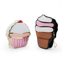 Cartoon Cupcake Mini Bag PU Leather Crossbody Girl Shoulder Messenger
