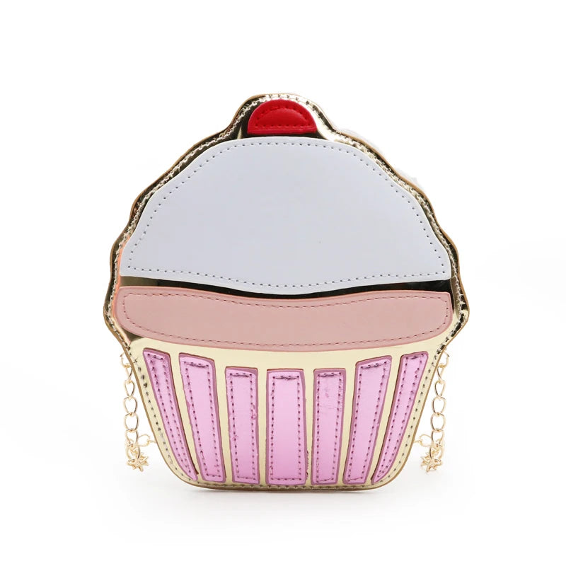 Cartoon Cupcake Mini Bag PU Leather Crossbody Girl Shoulder Messenger