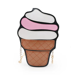 Cartoon Cupcake Mini Bag PU Leather Crossbody Girl Shoulder Messenger