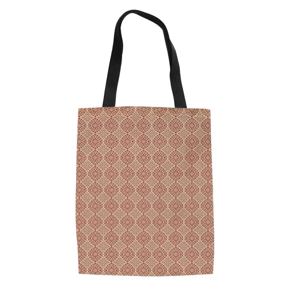Ikat Tribal Shoulder Bag Canvas Storage Bag Portable Handbag Casual Tote