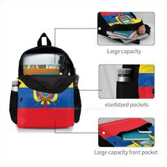 Ecuador Flag 3D Print Backpack