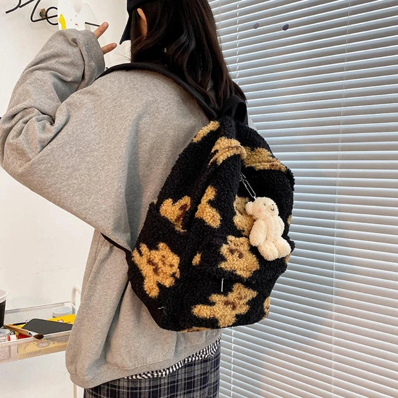 Bears Print Backpack Bagpack For Teenage Girls
