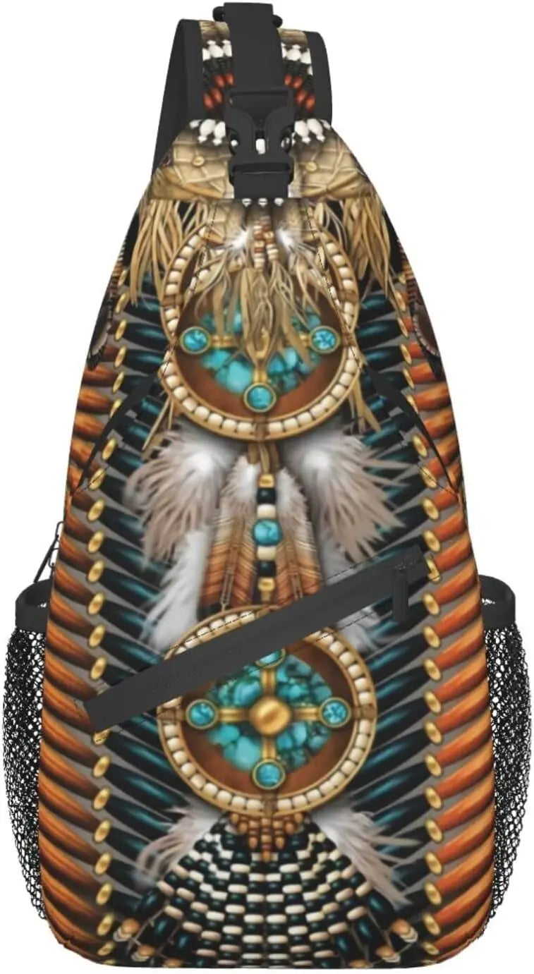 Indian Sling Backpack Crossbody Chest Daypack