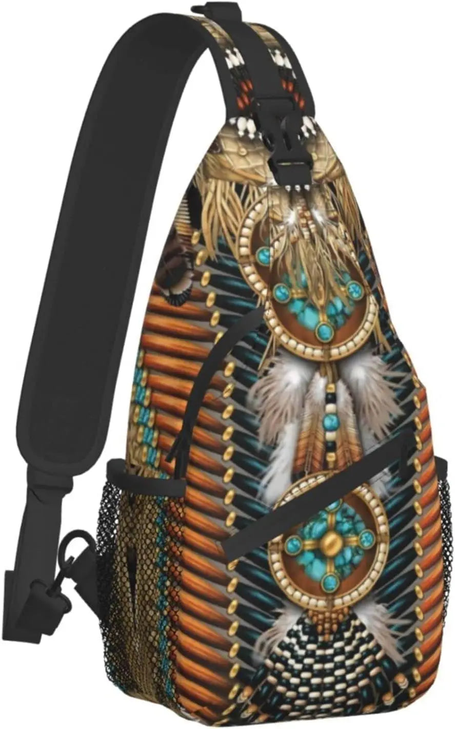 Indian Sling Backpack Crossbody Chest Daypack